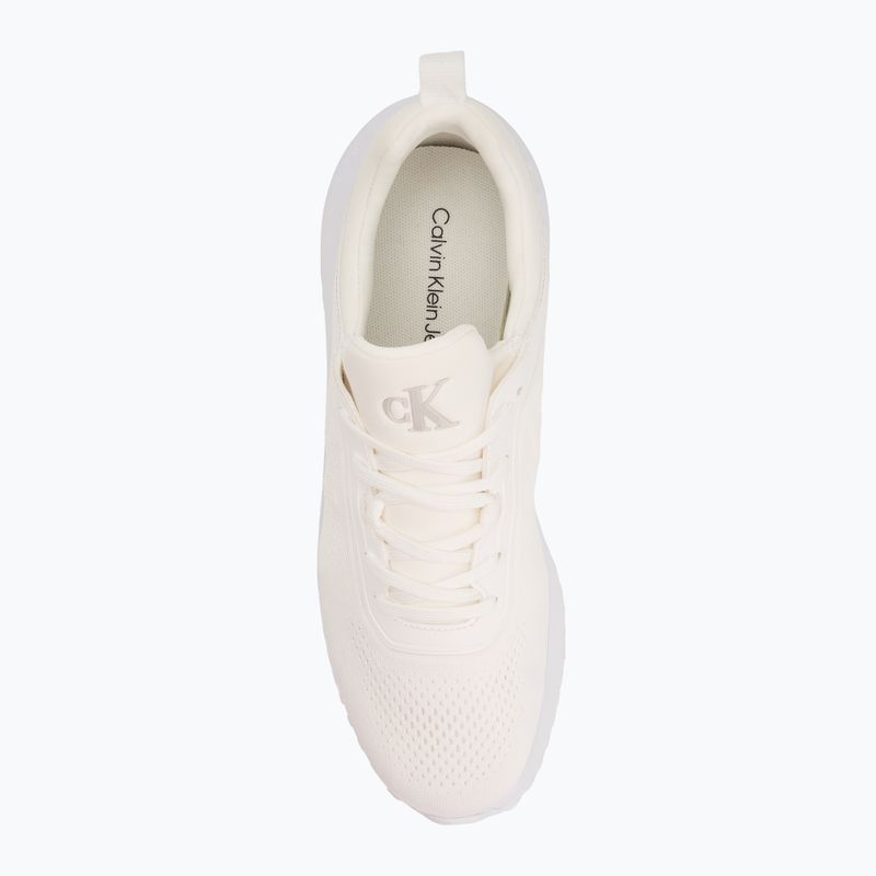 Calvin Klein women's shoes YW0YW01855 Eva Runner Sock Mg Tech Mix triple bright white 5