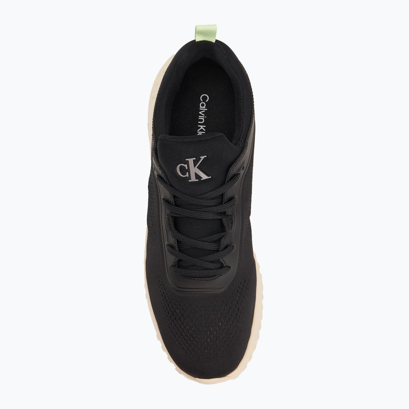 Calvin Klein women's shoes YW0YW01855 Eva Runner Sock Mg Tech Mix black/pistachio/white jade 5