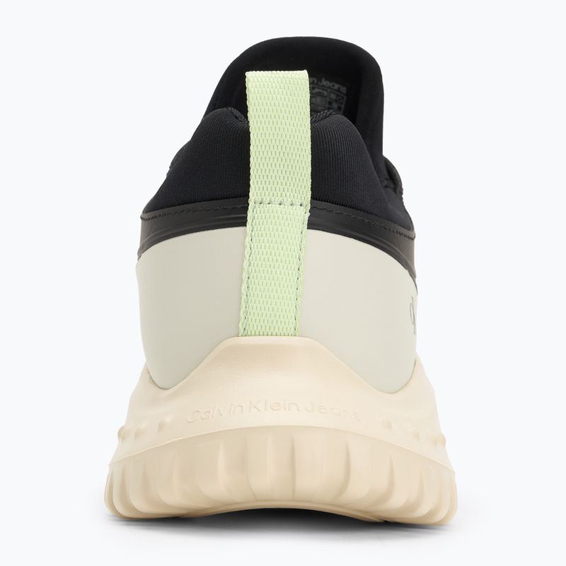 Calvin Klein women's shoes YW0YW01855 Eva Runner Sock Mg Tech Mix black/pistachio/white jade 6