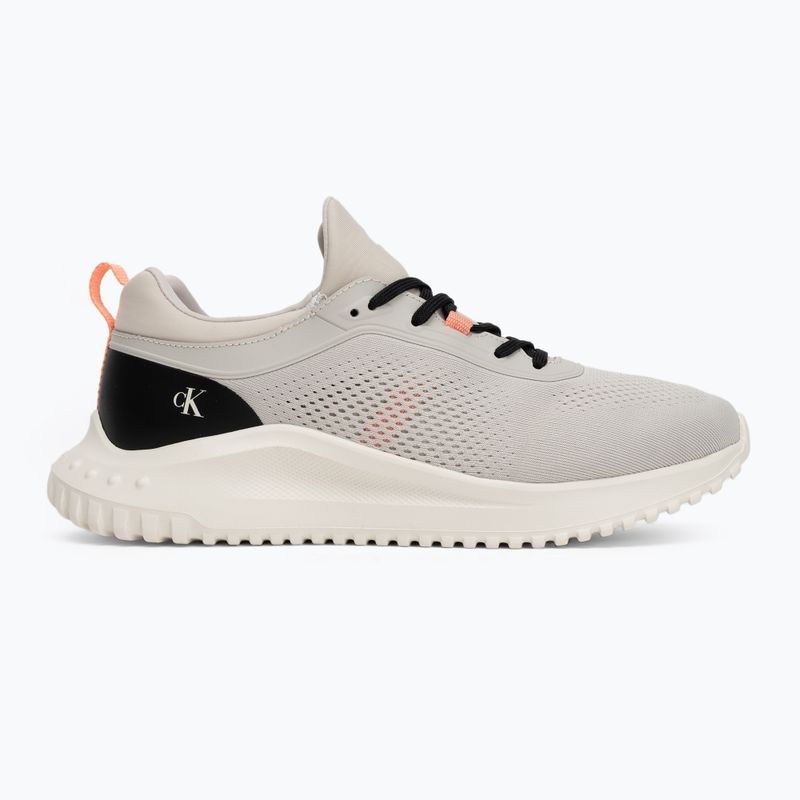 Calvin Klein women's shoes YW0YW01855 Eva Runner Sock Mg Tech Mix monstruck/creamy white/orange 2