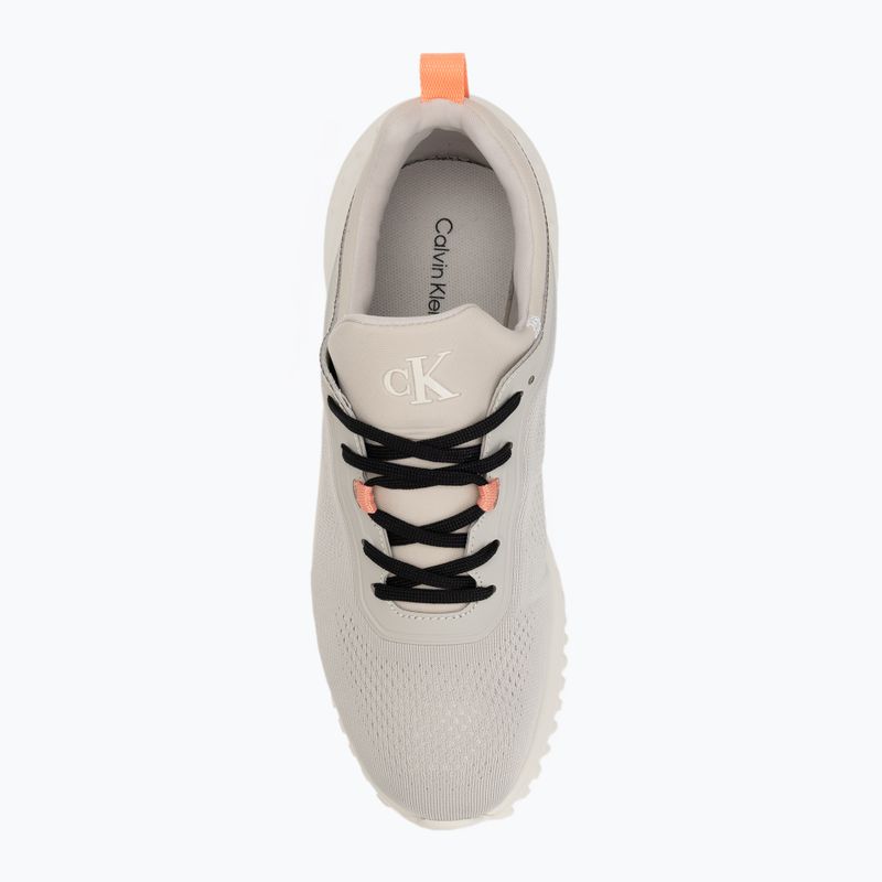 Calvin Klein women's shoes YW0YW01855 Eva Runner Sock Mg Tech Mix monstruck/creamy white/orange 5