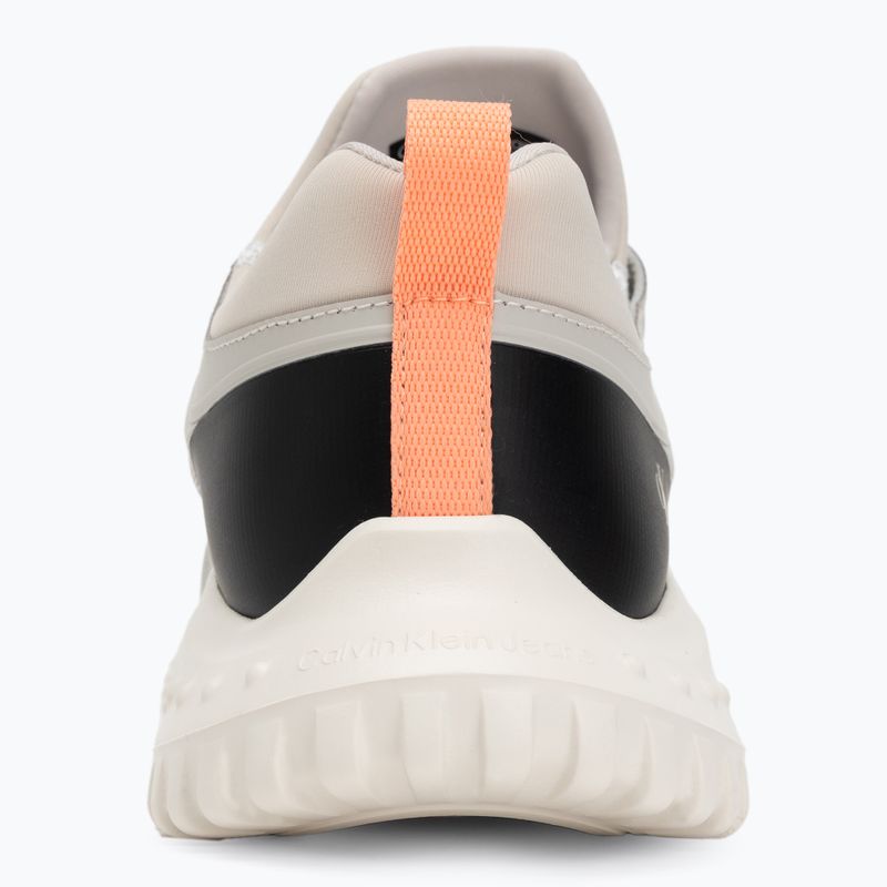 Calvin Klein women's shoes YW0YW01855 Eva Runner Sock Mg Tech Mix monstruck/creamy white/orange 6