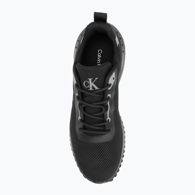 Calvin Klein women's shoes YW0YW01851 Eva Runner L-Up Mix Mesh Logo Ck black/mockingbird 5