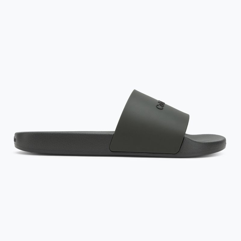 Calvin Klein men's flip-flops HM0HM00455 Pool Slide Rubber dark olive 2