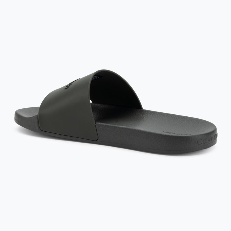 Calvin Klein men's flip-flops HM0HM00455 Pool Slide Rubber dark olive 3
