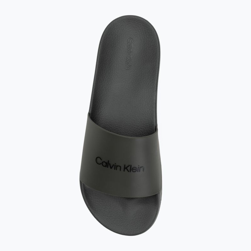 Calvin Klein men's flip-flops HM0HM00455 Pool Slide Rubber dark olive 5