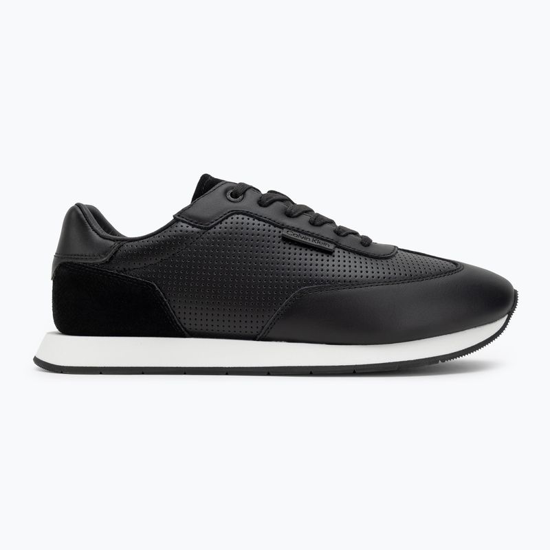 Calvin Klein men's shoes HM0HM01871 Low Prof Runn Laceup Perf Lth Black/Bright White 2