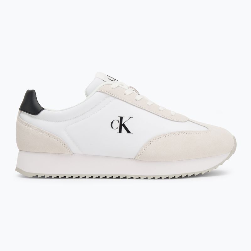 Calvin Klein men's shoes YM0YM01325 Retro Runner Lace Up Ny-Su Bright White/Black 2