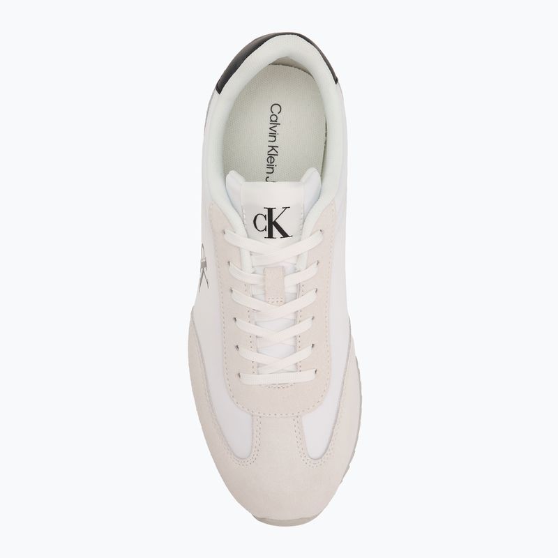 Calvin Klein men's shoes YM0YM01325 Retro Runner Lace Up Ny-Su Bright White/Black 5