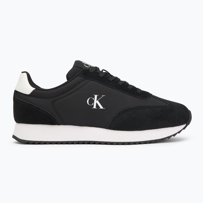 Calvin Klein men's shoes YM0YM01325 Retro Runner Lace Up Ny-Su Black/Bright White 2