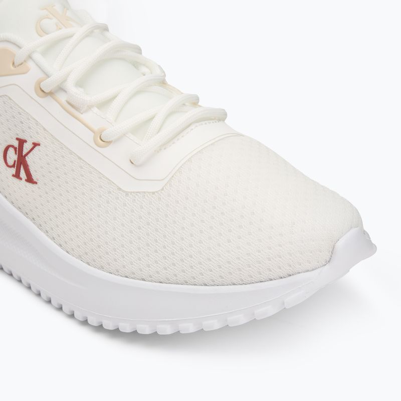 Calvin Klein men's shoes YM0YM01285 Hike Runner Mix Mesh Bright White/Moonstruck/Tandoori 7