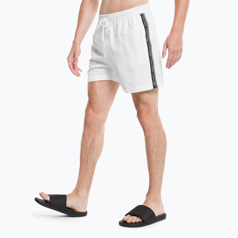 Men's Calvin Klein Medium Drawstring swim shorts white 3