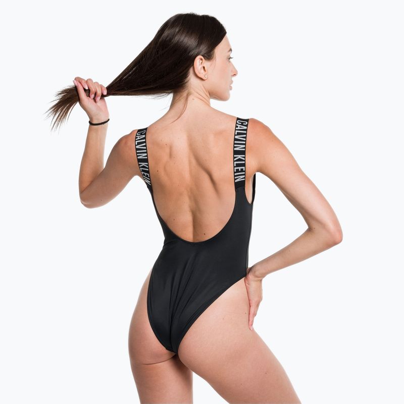 Women's Calvin Klein Scoop Back One Piece Swimsuit Black 6
