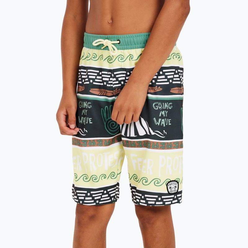 Protest Prtcinema frosty green children's swim shorts 3