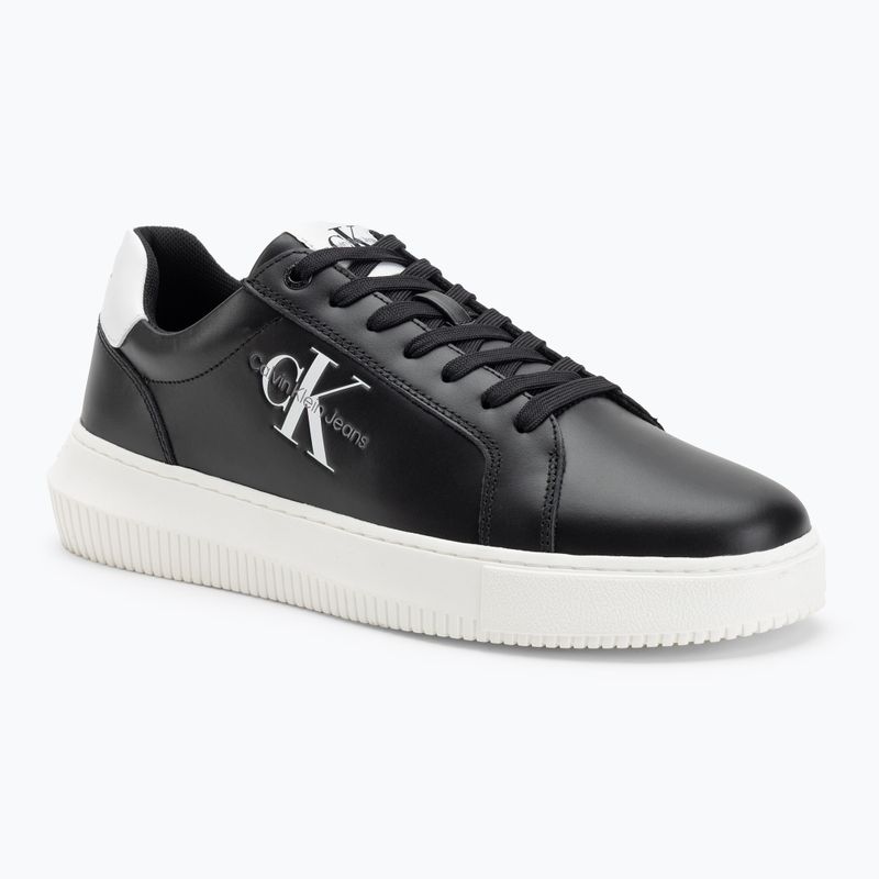 Calvin Klein men's shoes YM0YM00681 Chunky Cupsole Monologo Lth triple black/bright white
