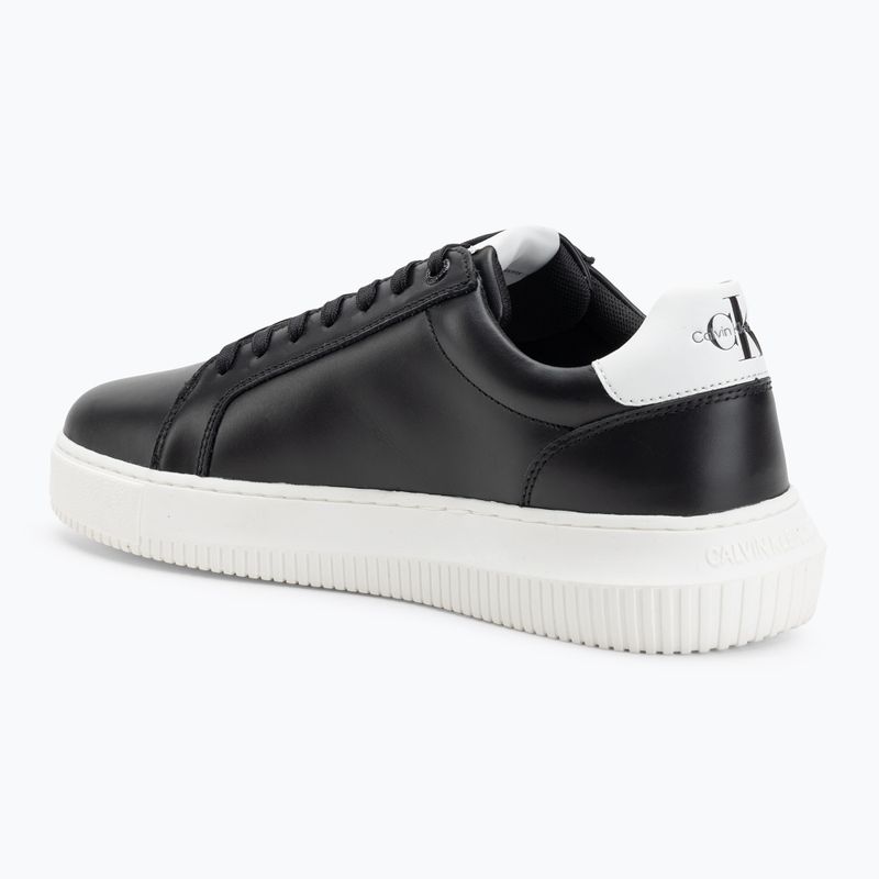 Calvin Klein men's shoes YM0YM00681 Chunky Cupsole Monologo Lth triple black/bright white 3
