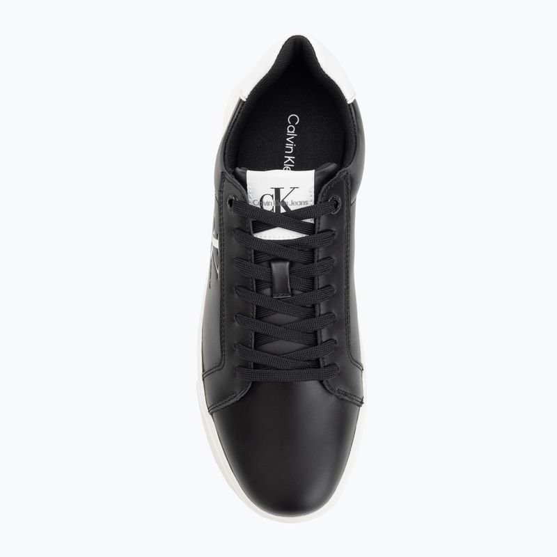 Calvin Klein men's shoes YM0YM00681 Chunky Cupsole Monologo Lth triple black/bright white 5