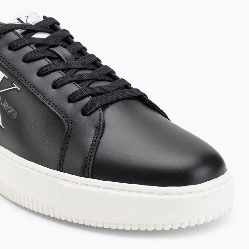 Calvin Klein men's shoes YM0YM00681 Chunky Cupsole Monologo Lth triple black/bright white 7