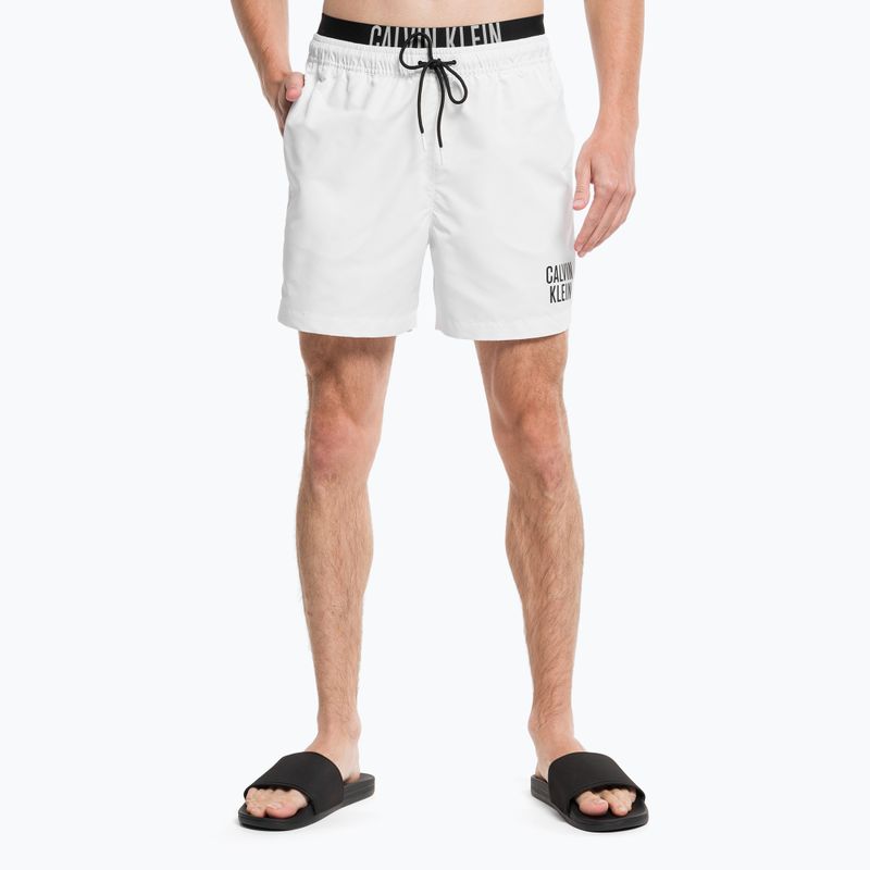 Men's Calvin Klein Medium Double Waistband Swim Shorts white 5