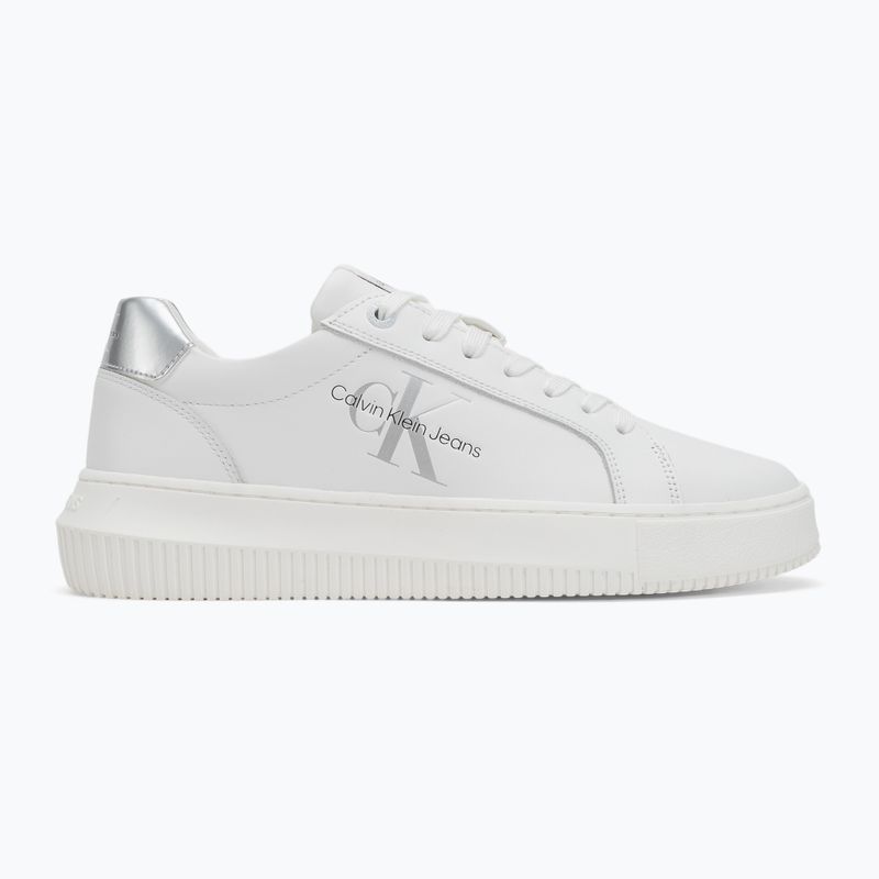 Calvin Klein women's shoes YW0YW01224 Cupsole Mono Lth Wn white/silver 2