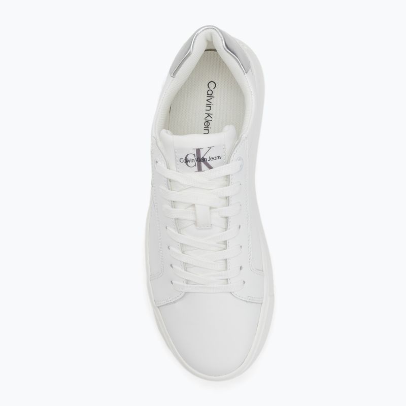 Calvin Klein women's shoes YW0YW01224 Cupsole Mono Lth Wn white/silver 5