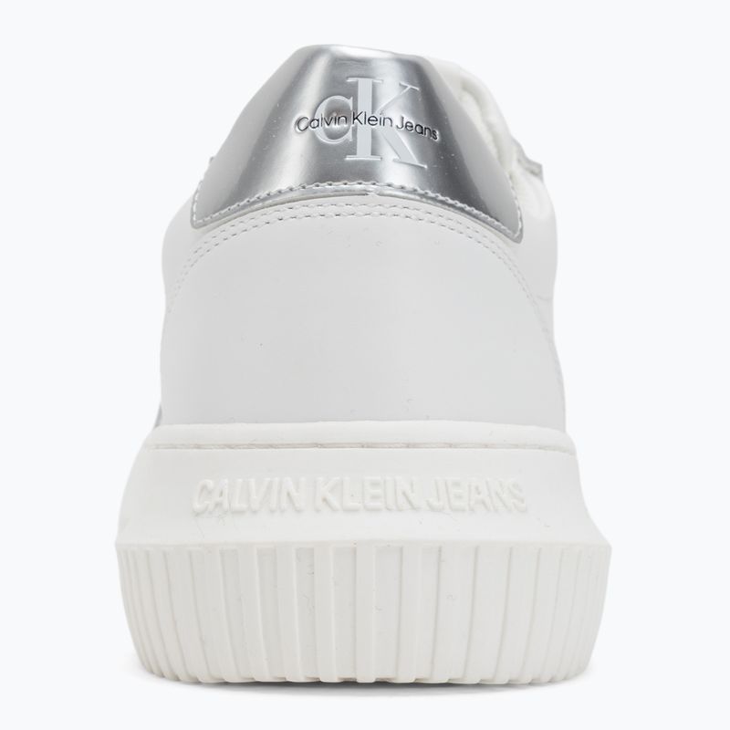 Calvin Klein women's shoes YW0YW01224 Cupsole Mono Lth Wn white/silver 6