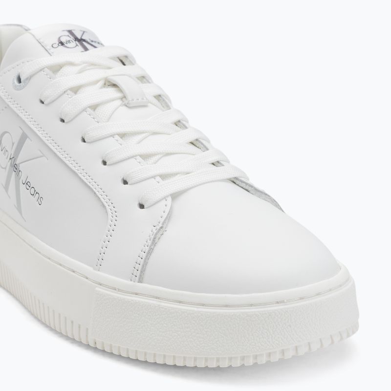 Calvin Klein women's shoes YW0YW01224 Cupsole Mono Lth Wn white/silver 7