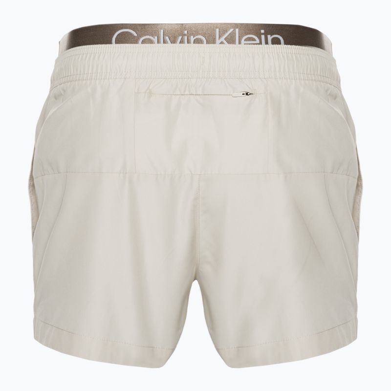 Men's Calvin Klein Short Double Wb beige swim shorts 2