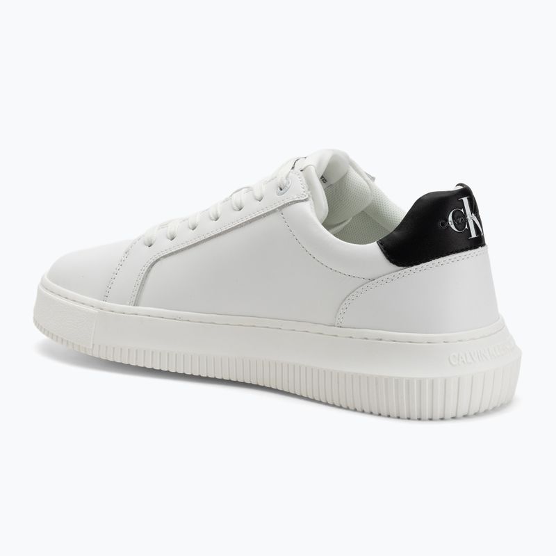 Calvin Klein men's shoes YM0YM00681 Chunky Cupsole Monologo Lth triple bright white/black 3