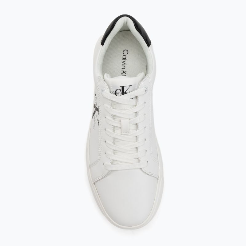 Calvin Klein men's shoes YM0YM00681 Chunky Cupsole Monologo Lth triple bright white/black 5