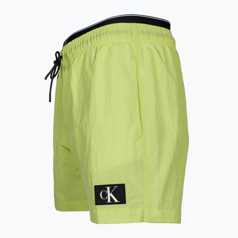 Men's Calvin Klein Medium Double WB sharp green swim shorts 3