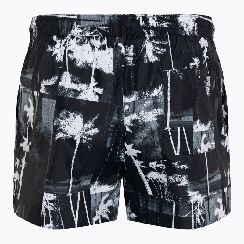 Men's Calvin Klein Short Drawstring-Print palm black swim shorts 2