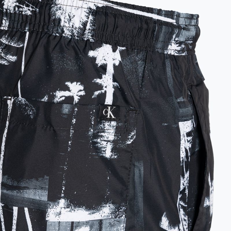 Men's Calvin Klein Short Drawstring-Print palm black swim shorts 4