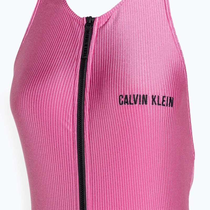 Women's one-piece swimsuit Calvin Klein Racerback One Piece bold pink 3