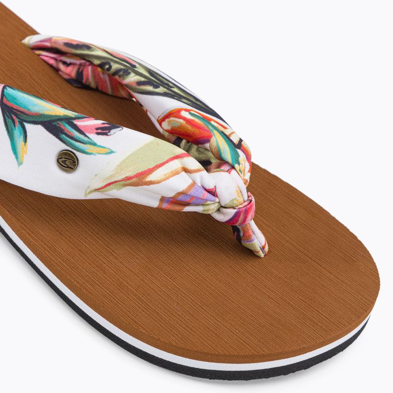 Women's O'Neill Ditsy Sun Bloom white tropical flower flip flops 7