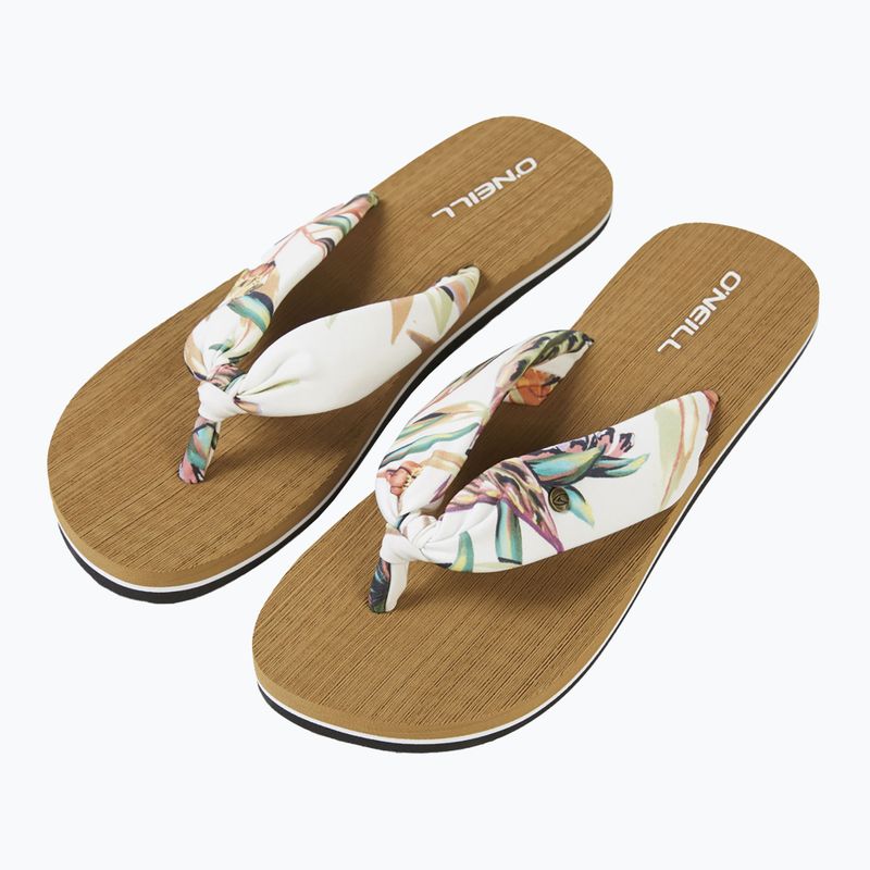 Women's O'Neill Ditsy Sun Bloom white tropical flower flip flops 9