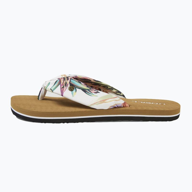 Women's O'Neill Ditsy Sun Bloom white tropical flower flip flops 10