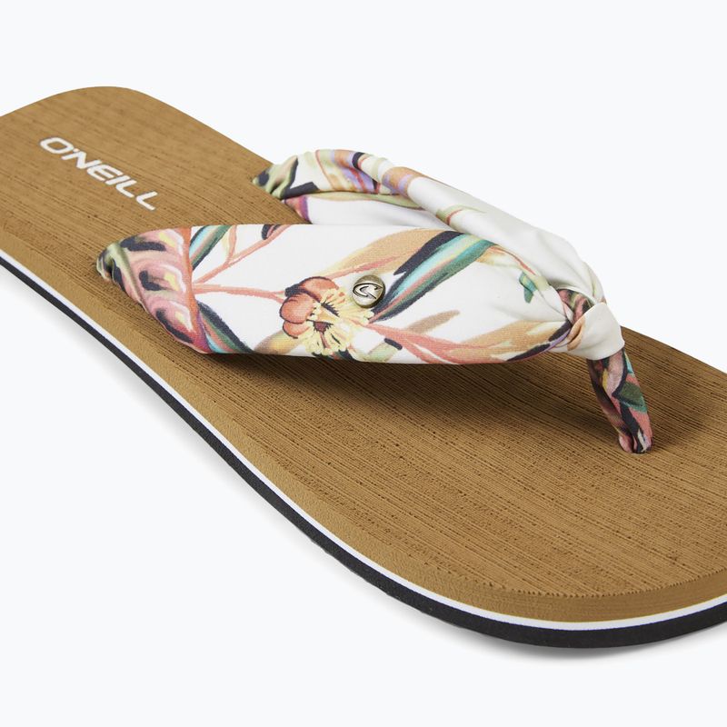 Women's O'Neill Ditsy Sun Bloom white tropical flower flip flops 11
