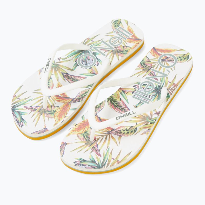 Women's O'Neill Profile Graphic white tropical flower flip flops 9