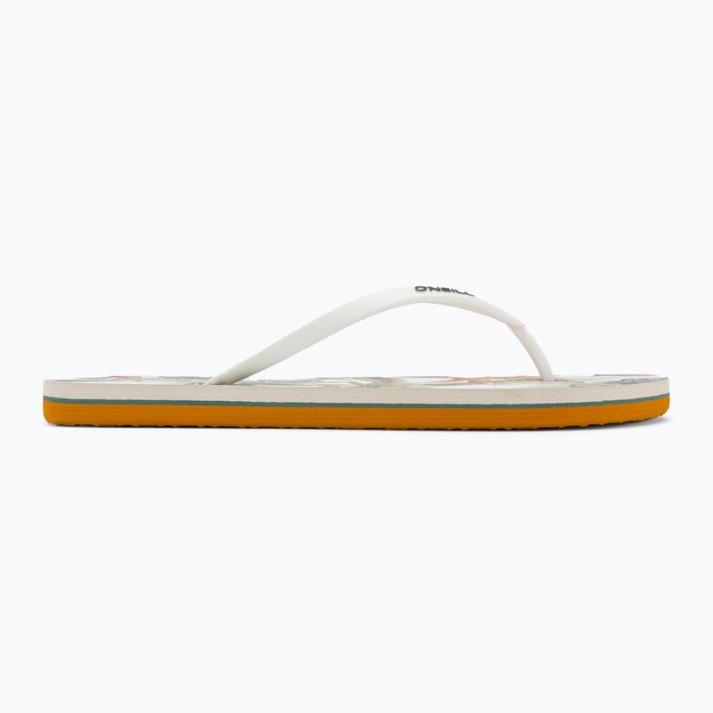 Women's O'Neill Profile Graphic white tropical flower flip flops 2