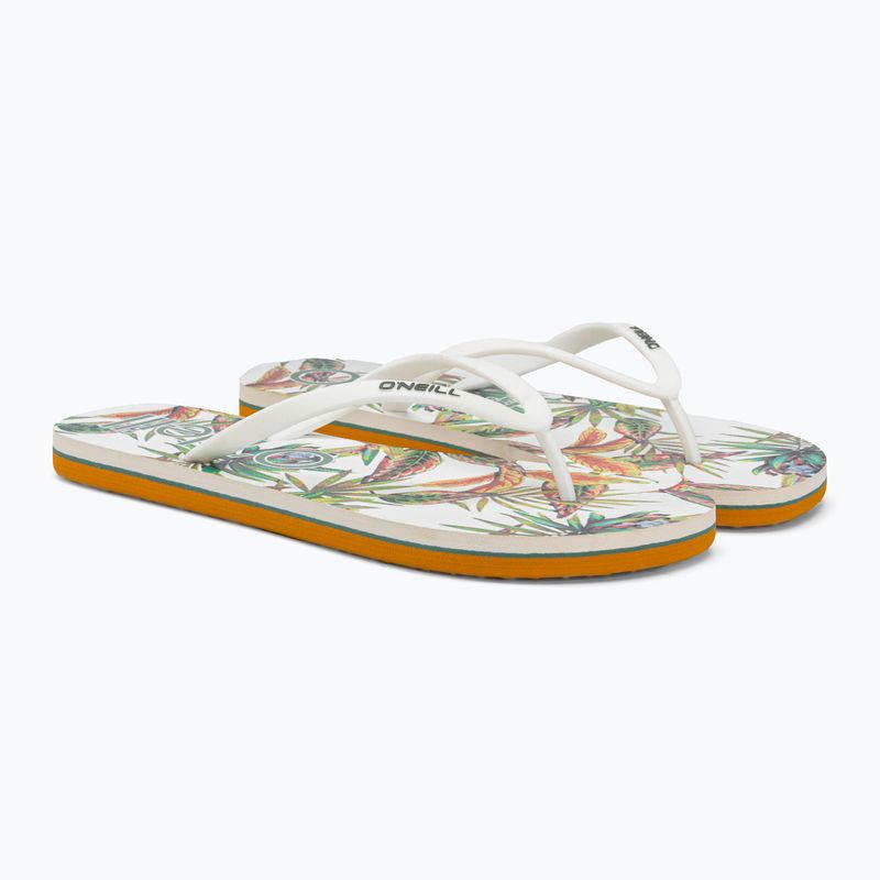 Women's O'Neill Profile Graphic white tropical flower flip flops 3