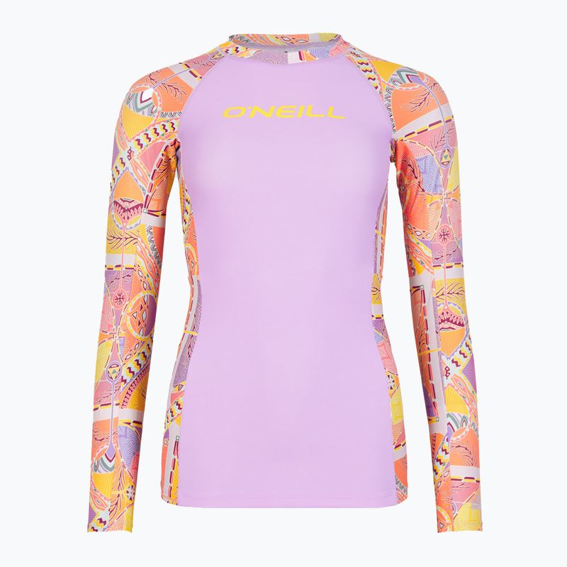 Women's swim shirt O'Neill Anglet Skin yellow scarf print