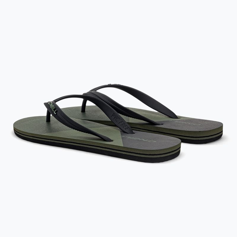 Men's O'Neill Profile Color Block deep lichen green color block flip flops 3