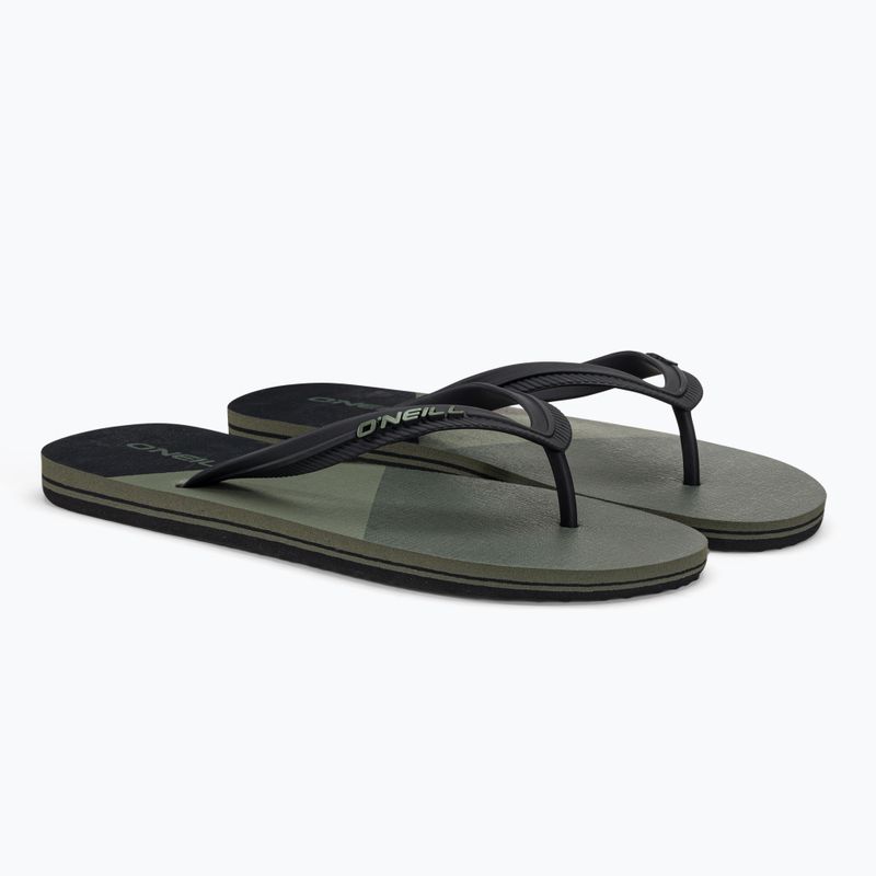 Men's O'Neill Profile Color Block deep lichen green color block flip flops 4
