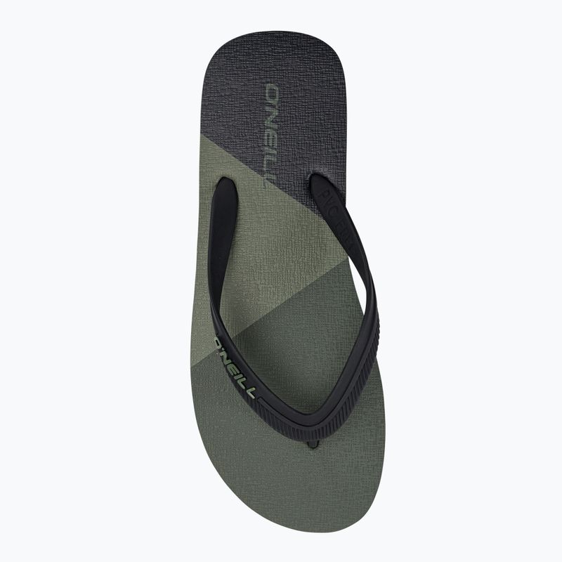 Men's O'Neill Profile Color Block deep lichen green color block flip flops 6