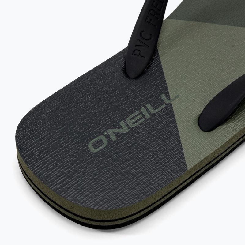 Men's O'Neill Profile Color Block deep lichen green color block flip flops 8