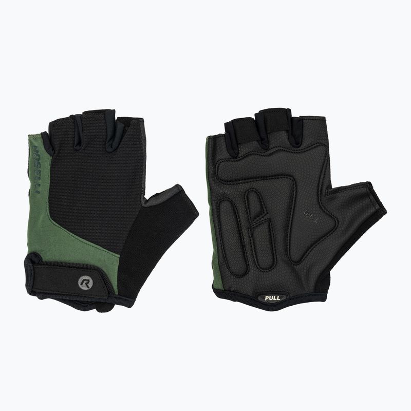 Rogelli Essential black/green men's cycling gloves