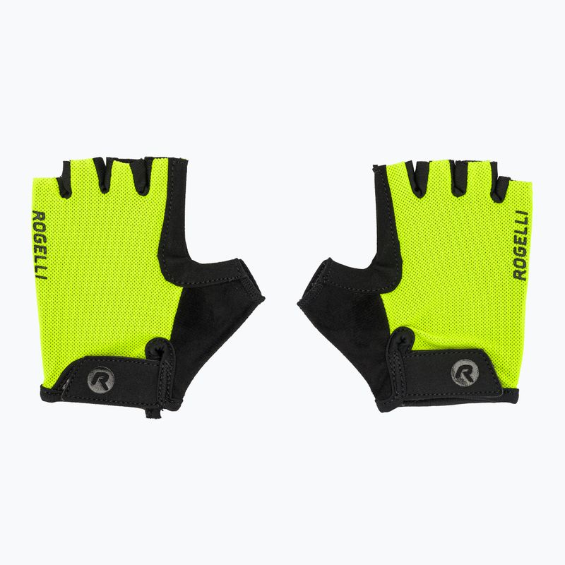 Rogelli Core Jr children's cycling gloves fluor yellow 2