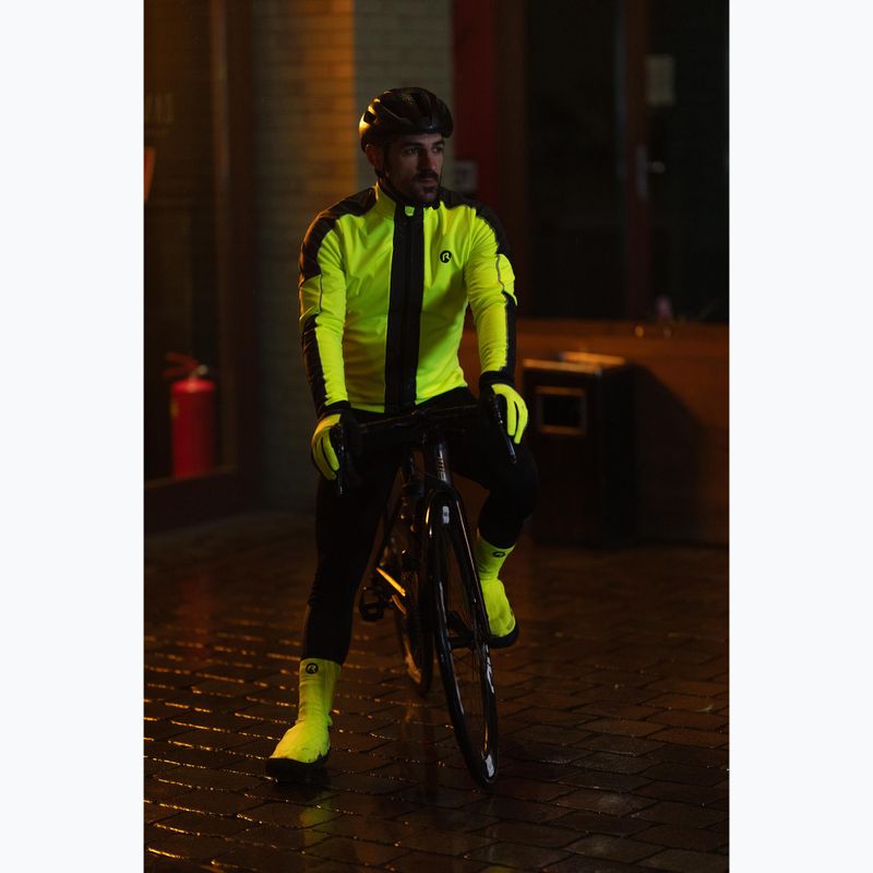 Men's Rogelli Essential Winter Hi Vis cycling jacket yellow 7