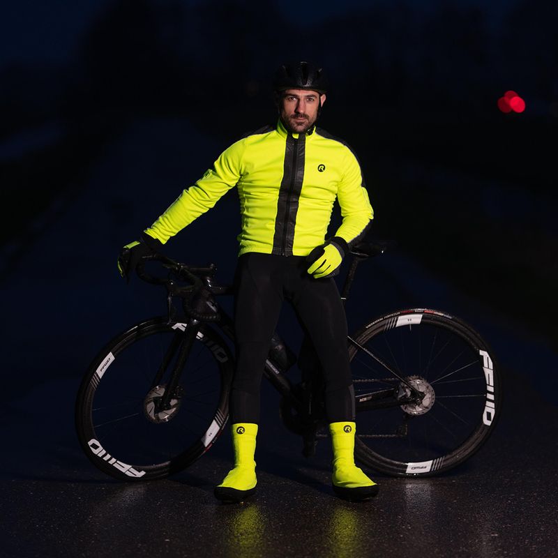 Men's Rogelli Essential Winter Hi Vis cycling jacket yellow 9